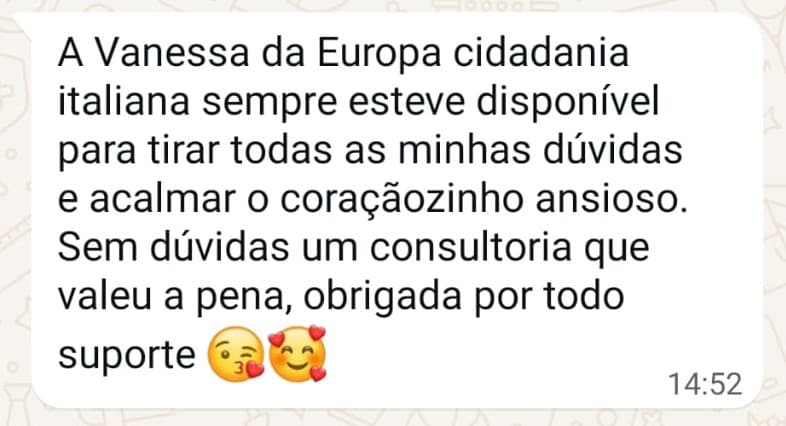 Depoimento de cliente satisfeito 2 - Europa Cidadania Italiana